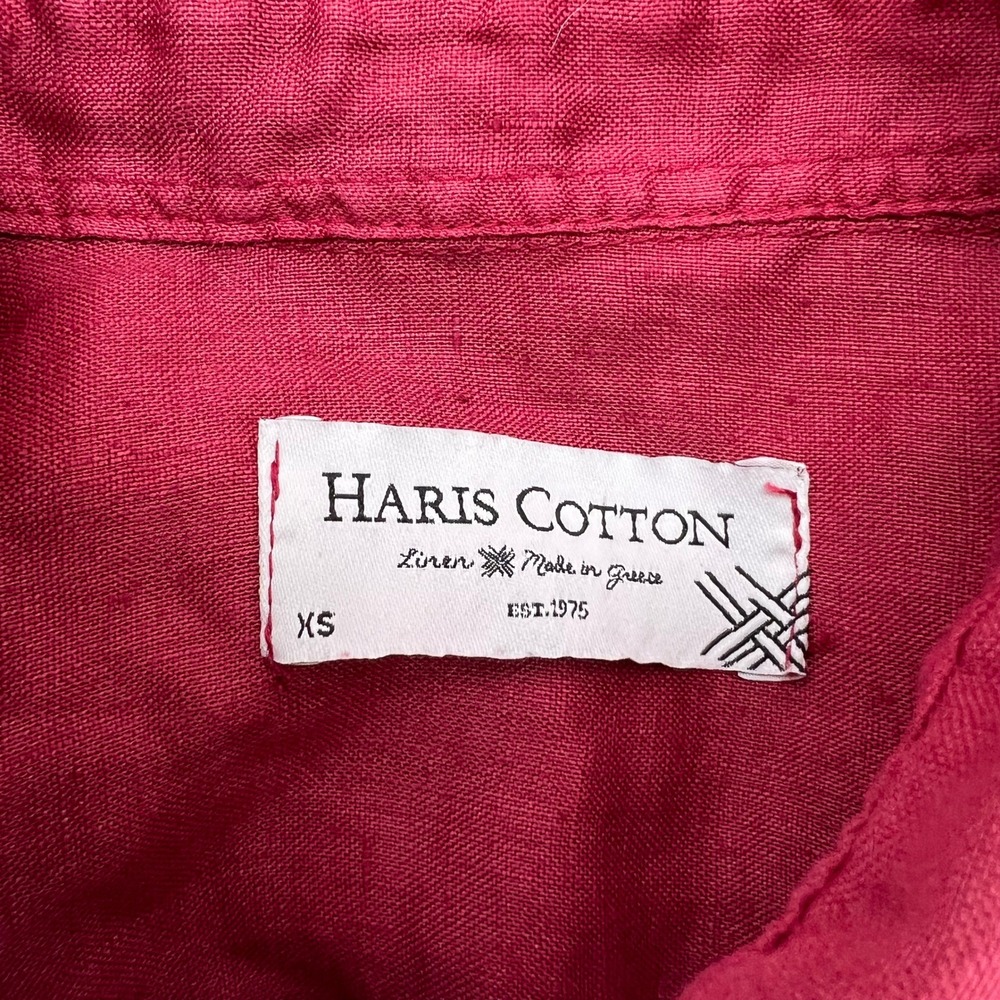 Haris Cotton Women XS Linen Lagenlook Coastal Button Down Shirt Long Sleeve - Picture 3 of 8
